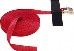 Snap-Loc - 16' Long x 2" Wide, 1,500 Lb Basket Capacity, Polyester & Steel Web Sling - 2" Diam Chain, Red, with Cambuckle Tie Down - Industrial Tool & Supply