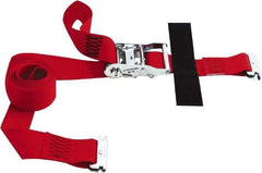 Snap-Loc - 8' Long x 2" Wide, 4,400 Lb Basket Capacity, Polyester & Steel Web Sling - 2" Diam Chain, Red, with Ratchet Tie Down - Industrial Tool & Supply
