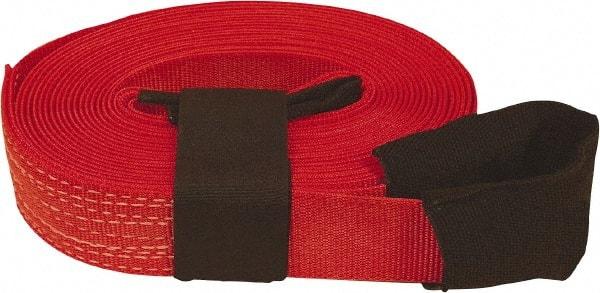Snap-Loc - 30' Long x 1" Wide, 10,000 Lb Basket Capacity, Polyester & Steel Web Sling - Red, with Web Sling for Lifting - Industrial Tool & Supply