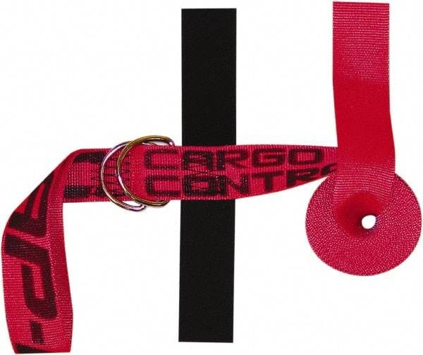 Snap-Loc - 15' Long x 2" Wide, 3,000 Lb Basket Capacity, Polyester & Steel Web Sling - Red, with Cambuckle Tie Down - Industrial Tool & Supply