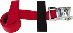 Snap-Loc - 8' Long x 2" Wide, 4,400 Lb Basket Capacity, Polyester & Steel Web Sling - Red, with Ratchet Tie Down - Industrial Tool & Supply