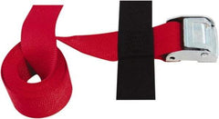 Snap-Loc - 8' Long x 2" Wide, 3,000 Lb Basket Capacity, Polyester & Steel Web Sling - Red, with Cambuckle Tie Down - Industrial Tool & Supply