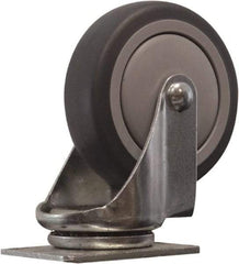 Snap-Loc - 4" Diam x 1" Wide x 5" OAH Top Plate Mount Swivel Caster - Polyurethane, 375 Lb Capacity, Ball Bearing, 1-3/4 X 2-7/8" Plate, Round Stem - Industrial Tool & Supply