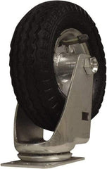 Snap-Loc - 6" Diam x 1-1/4" Wide x 7-1/2" OAH Top Plate Mount Swivel Caster - Rubber, 375 Lb Capacity, Ball Bearing, 1-3/4 X 2-7/8" Plate, Round Stem - Industrial Tool & Supply
