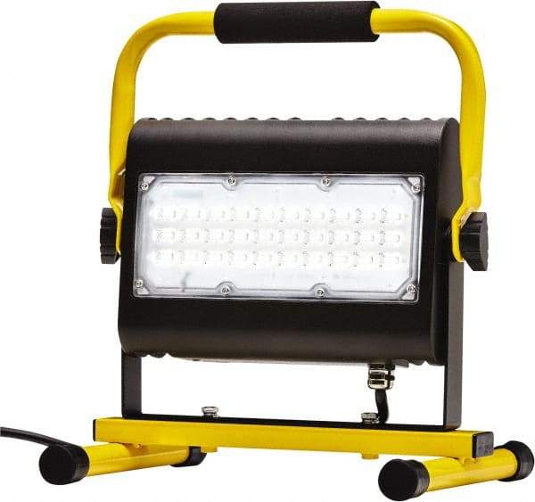 Probuilt Lighting - 120 Volt, 50 Watt, Electric, LED Portable Floor Work Light - 1,524mm Cord, 1 Head, 4,800 Lumens, Aluminum, 12" Long x 10" Wide x 9" High - Industrial Tool & Supply