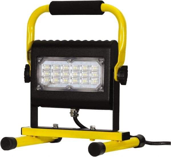 Probuilt Lighting - 120 Volt, 30 Watt, Electric, LED Portable Floor Work Light - 1,524mm Cord, 1 Head, 3,000 Lumens, Aluminum, 12" Long x 8-1/2" Wide x 8" High - Industrial Tool & Supply