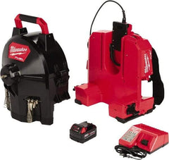 Milwaukee Tool - 18V Battery Battery Drain Cleaning Machine - For 1-1/4" to 4" Pipe, 50' Cable - Industrial Tool & Supply