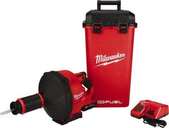 Milwaukee Tool - 18V Battery Battery Drain Cleaning Machine - For 3" Pipe, 35' Cable, 500 Max RPM - Industrial Tool & Supply