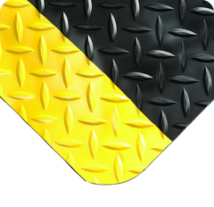 UltraSoft Diamond Plate Floor Mat - 3' x 5' x 15/16" Thick - (Black/Yellow Diamond Plate) - Industrial Tool & Supply
