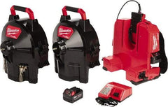 Milwaukee Tool - 18V Battery Battery Drain Cleaning Machine - For 1-1/4" to 4" Pipe, 50' Cable - Industrial Tool & Supply