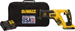 DeWALT - 20V, 0 to 2,900 SPM, Cordless Reciprocating Saw - 1-1/8" Stroke Length, 14-1/2" Saw Length, 1 Lithium-Ion Battery Included - Industrial Tool & Supply