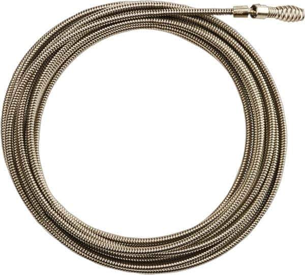 Milwaukee Tool - 1/4" x 25' Drain Cleaning Machine Cable - Inner Core Bulb Auger, 1-1/4" to 2-1/2" Pipe, Use with Milwaukee Drain Cleaning Tools - Industrial Tool & Supply