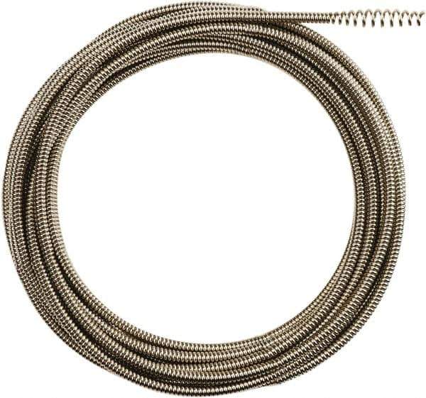 Milwaukee Tool - 1/4" x 25' Drain Cleaning Machine Cable - Inner Core Bulb Auger, 1-1/4" to 2-1/2" Pipe, Use with Milwaukee Drain Cleaning Tools - Industrial Tool & Supply