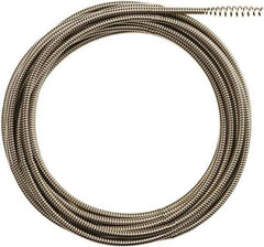 Milwaukee Tool - 1/4" x 25' Drain Cleaning Machine Cable - Inner Core Bulb Auger, 1-1/4" to 2-1/2" Pipe, Use with Milwaukee Drain Cleaning Tools - Industrial Tool & Supply