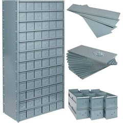 Value Collection - 35.8" Wide, 1 High, Open Shelving Accessory/Component - 21 Gauge Steel, Powder Coat Finish, Use with Bins/Totes - Industrial Tool & Supply