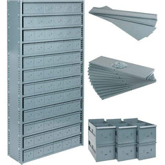 Value Collection - 35.8" Wide, 1 High, Open Shelving Accessory/Component - 21 Gauge Steel, Powder Coat Finish, Use with Bins/Totes - Industrial Tool & Supply
