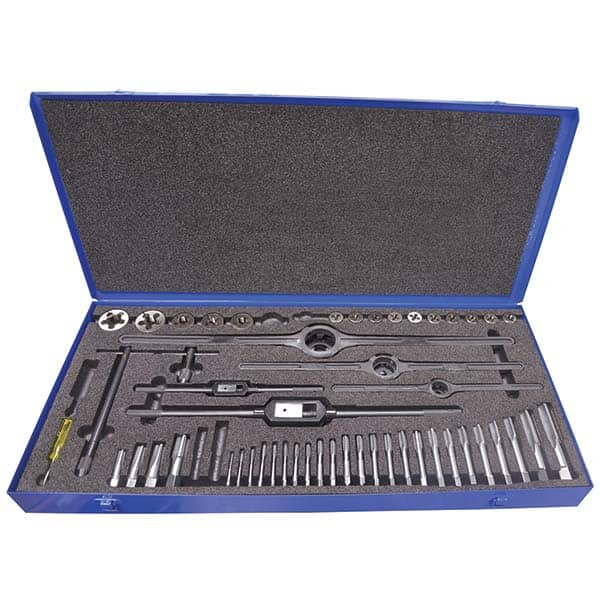 Greenfield Threading - Tap & Die Sets Minimum Tap Thread Size (Inch): #4-40 Maximum Tap Thread Size (Inch): 5/16-18 - Industrial Tool & Supply