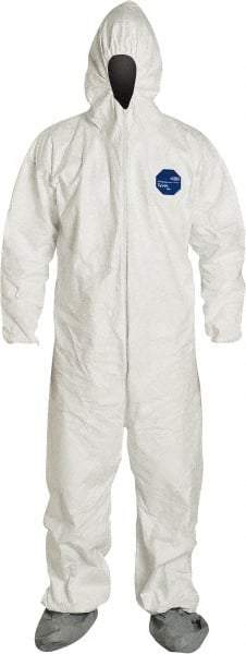 Dupont - Size 4XL Film Laminate General Purpose Coveralls - Zipper Closure - Industrial Tool & Supply