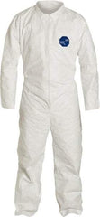 Dupont - Size M Film Laminate General Purpose Coveralls - White, Zipper Closure - Industrial Tool & Supply