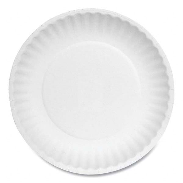 AJM Packaging Corporation - Paper Plates, 6" Diam, White, Bulk Pack, 1000/Carton - Industrial Tool & Supply