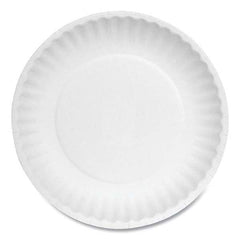 AJM Packaging Corporation - Paper Plates, 6" Diam, White, Bulk Pack, 1000/Carton - Industrial Tool & Supply