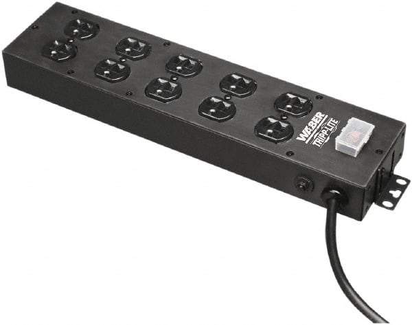 Tripp-Lite - 8 Outlets, 120 VAC15 Amps, 15' Cord, Power Outlet Strip - Keyhole, Tab Mount, 5-15 NEMA Configuration, 17-1/2" Strip - Industrial Tool & Supply