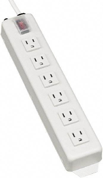 Tripp-Lite - 6 Outlets, 120 VAC15 Amps, 6' Cord, Power Outlet Strip - Keyhole, Tab Mount, 5-15 NEMA Configuration, 13-3/4" Strip - Industrial Tool & Supply