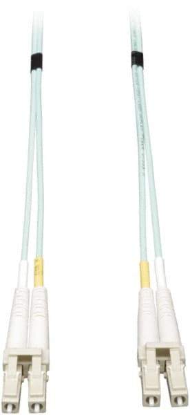 Tripp-Lite - 65' Long, LC/LC Head, Multimode Fiber Optic Cable - Aqua, Use with LAN - Industrial Tool & Supply