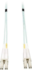 Tripp-Lite - 82' Long, LC/LC Head, Multimode Fiber Optic Cable - Aqua, Use with LAN - Industrial Tool & Supply