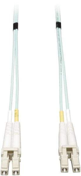 Tripp-Lite - 26' Long, LC/LC Head, Multimode Fiber Optic Cable - Aqua, Use with LAN - Industrial Tool & Supply