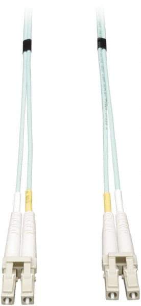 Tripp-Lite - 23' Long, LC/LC Head, Multimode Fiber Optic Cable - Aqua, Use with LAN - Industrial Tool & Supply