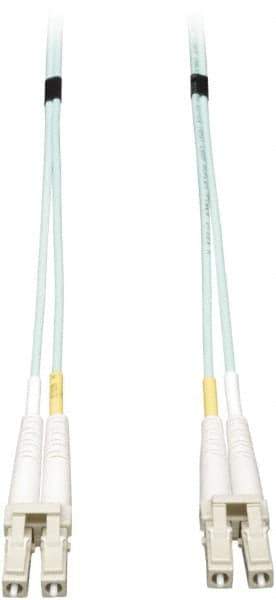 Tripp-Lite - 16' Long, LC/LC Head, Multimode Fiber Optic Cable - Aqua, Use with LAN - Industrial Tool & Supply