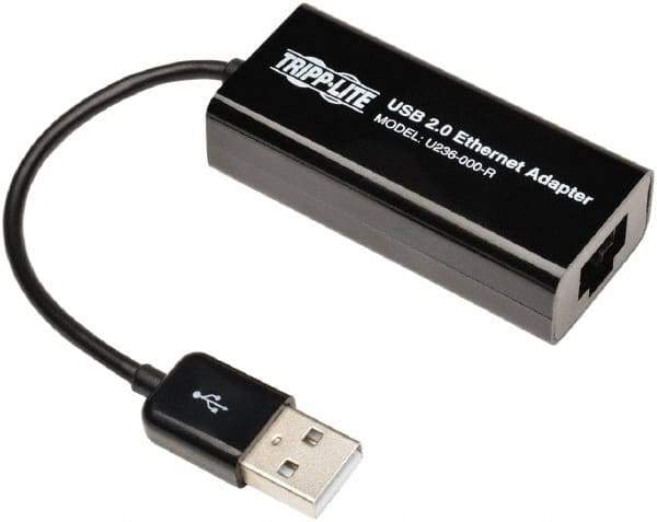 Tripp-Lite - Network Adapter - USB A Male Connector, Black, Use with 10/100Mbps Network - Industrial Tool & Supply