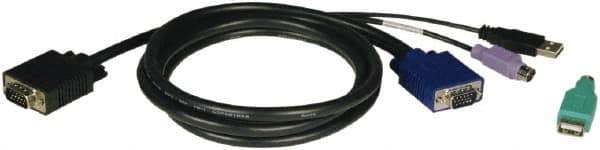 Tripp-Lite - 10' Long, HD15, PS/2, USB A/PS/2 Computer Cable - Black, Male x Male - Industrial Tool & Supply
