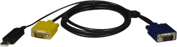 Tripp-Lite - 6' Long, HD15, HD15/USB A Computer Cable - Black, Male x Male x Male - Industrial Tool & Supply