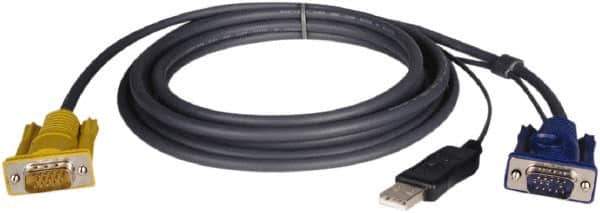 Tripp-Lite - 19' Long, HD15, HD15/USB A Computer Cable - Black, Male x Male x Male - Industrial Tool & Supply