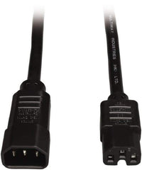 Tripp-Lite - 6', 14/3 Gauge/Conductors, Black Indoor Replacement Cord - 0 Receptacles, 15 Amps, 120 VAC, UL SJT, NEMA IEC-320 - Industrial Tool & Supply