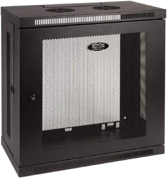Tripp-Lite - 23.62" Overall Width x 12" Rack Height x 13" Overall Depth Data Cable Enclosure - 200 Lb Capacity, Black - Industrial Tool & Supply