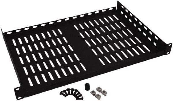 Tripp-Lite - 19" Overall Width x 1" Rack Height x 12" Overall Depth Data Cable Enclosure - 40 Lb Capacity, Black - Industrial Tool & Supply