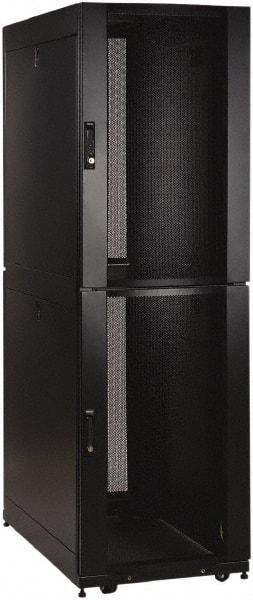 Tripp-Lite - 23.63" Overall Width x 42" Rack Height x 43" Overall Depth Data Cable Enclosure - 3,000 Lb Capacity, Black - Industrial Tool & Supply
