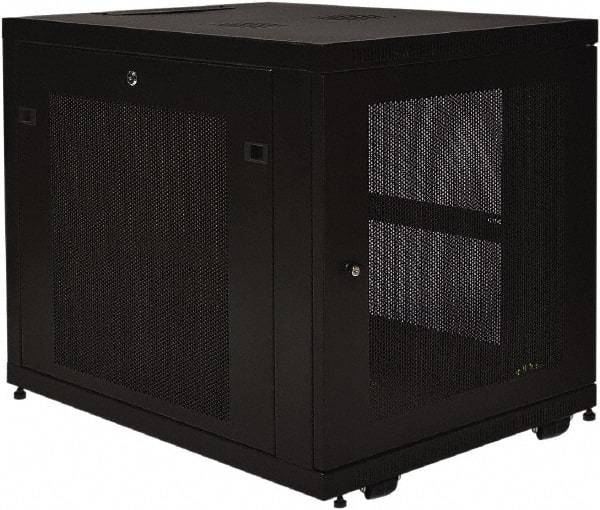 Tripp-Lite - 23.6" Overall Width x 12" Rack Height x 33-1/2" Overall Depth Data Cable Enclosure - 3,000 Lb Capacity, Black - Industrial Tool & Supply