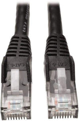 Tripp-Lite - Cat6, 24 AWG, 8 Wires, 550 MHz, Unshielded Network & Ethernet Cable - Black, PVC, 7' OAL - Industrial Tool & Supply