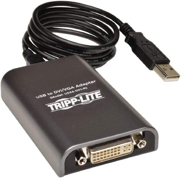Tripp-Lite - External Multi-Monitor Video Card - USB Connector, Black, Use with Cabling and Video Applications - Industrial Tool & Supply