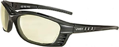 Uvex - Yellow Lenses, Framed Safety Glasses - Anti-Fog, Black Polycarbonate Frame, Adjustable Temples, Size Universal, Wrap Around - Industrial Tool & Supply