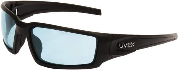 Uvex - SCT-Blue Lenses, Framed Safety Glasses - Anti-Fog, Black Polycarbonate Frame, Size Universal, Wrap Around - Industrial Tool & Supply