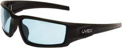 Uvex - SCT-Blue Lenses, Framed Safety Glasses - Anti-Fog, Black Polycarbonate Frame, Size Universal, Wrap Around - Industrial Tool & Supply