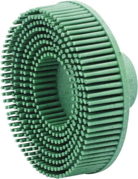 Value Collection - 3" 50 Grit Ceramic Straight Disc Brush - Threaded Hole Connector, 5/8" Trim Length, 1/4-20 Threaded Arbor Hole - Industrial Tool & Supply