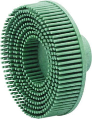Value Collection - 3" 50 Grit Ceramic Straight Disc Brush - Threaded Hole Connector, 5/8" Trim Length, 1/4-20 Threaded Arbor Hole - Industrial Tool & Supply
