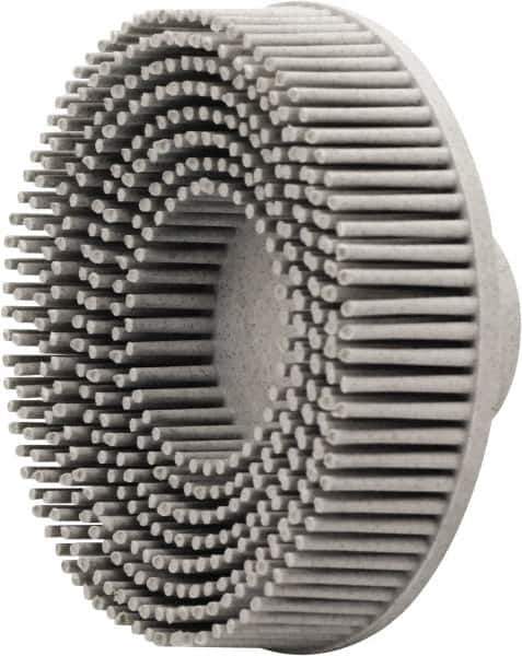 Value Collection - 3" 120 Grit Ceramic Straight Disc Brush - Threaded Hole Connector, 5/8" Trim Length, 1/4-20 Threaded Arbor Hole - Industrial Tool & Supply
