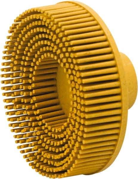Value Collection - 3" 80 Grit Ceramic Straight Disc Brush - Threaded Hole Connector, 5/8" Trim Length, 1/4-20 Threaded Arbor Hole - Industrial Tool & Supply